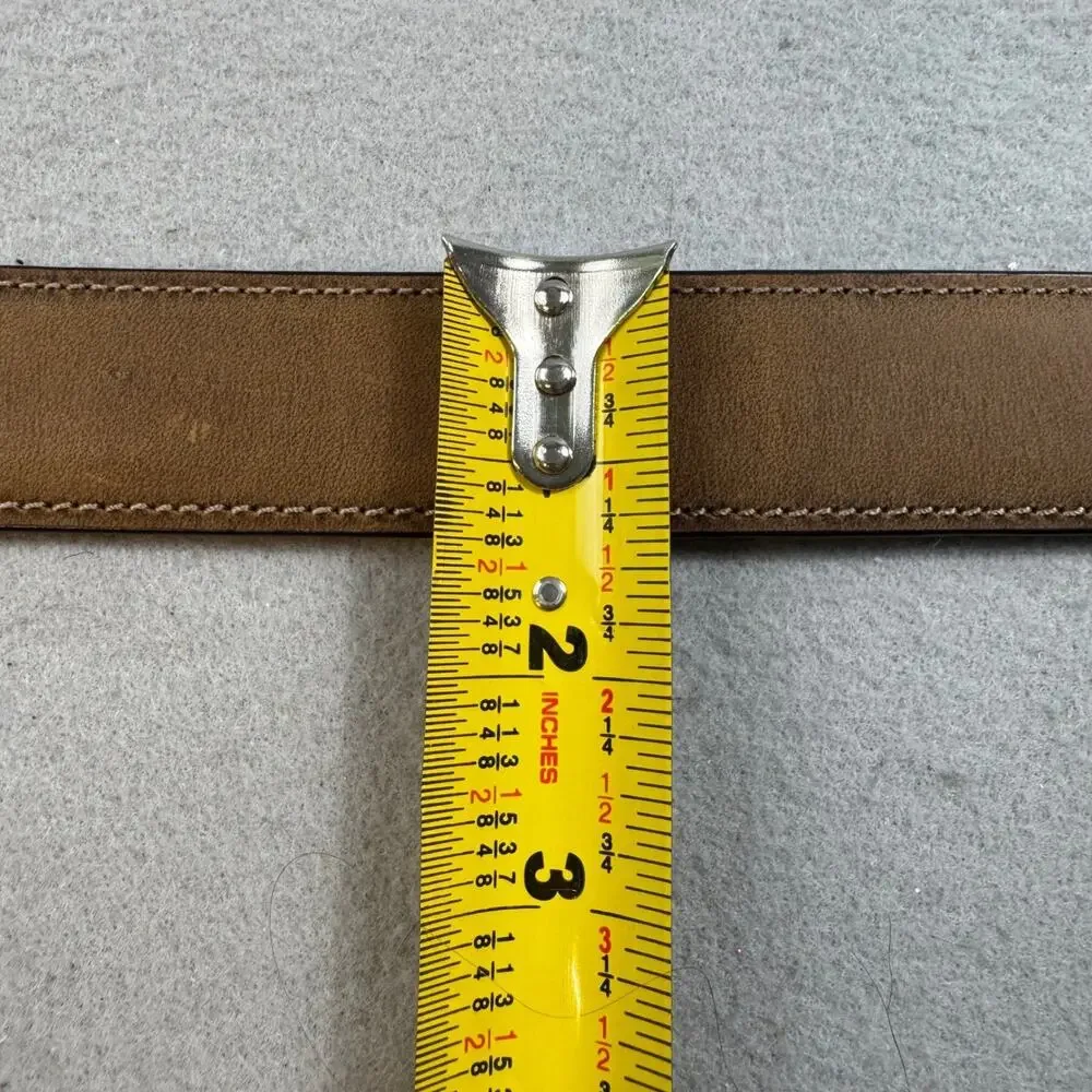 Johnston & Murphy Leather Belt Mens 38 Brown Distressed Oiled Contrast Stitched